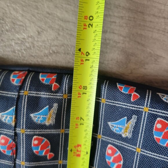 Puerto Rico Fish & Sailboat Print Tote Bag With Zipper Closure & Pouch Navy Blue - Picture 5 of 6